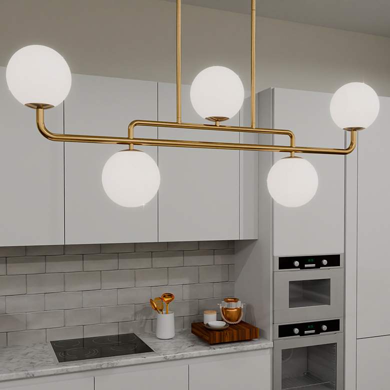 Image 1 Regis 5-Light Brushed Gold Island Light