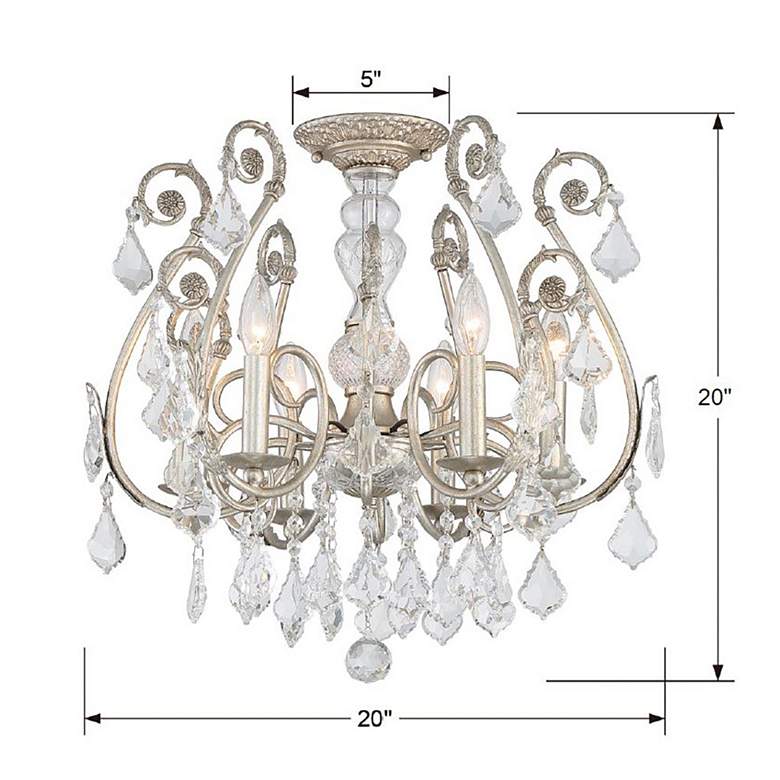 Image 4 Regis 6 Light Clear Hand Cut Crystal Silver Ceiling Mount more views