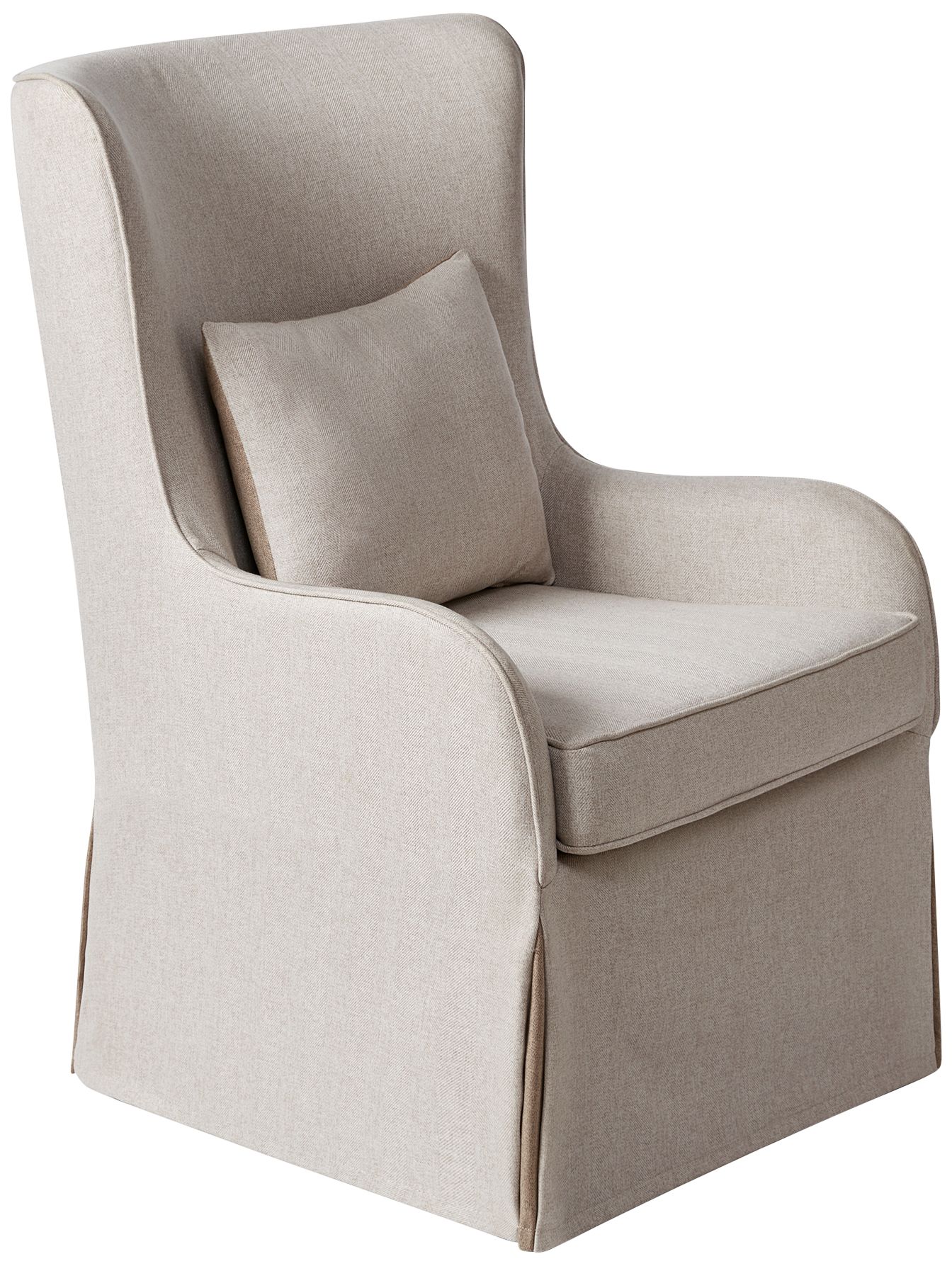 Regis Warm Cream Fabric Slipcover Accent Chair