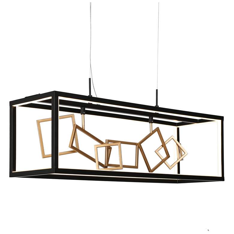 Image 1 Regoblern 8-Light LED Black Gold Island Chandelier