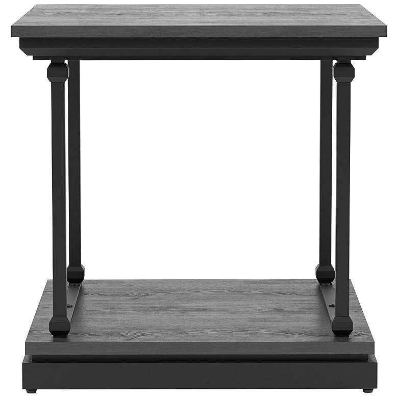 Image 2 Regorra 23 3/4"W Antique Gray and Black 1-Shelf End Table