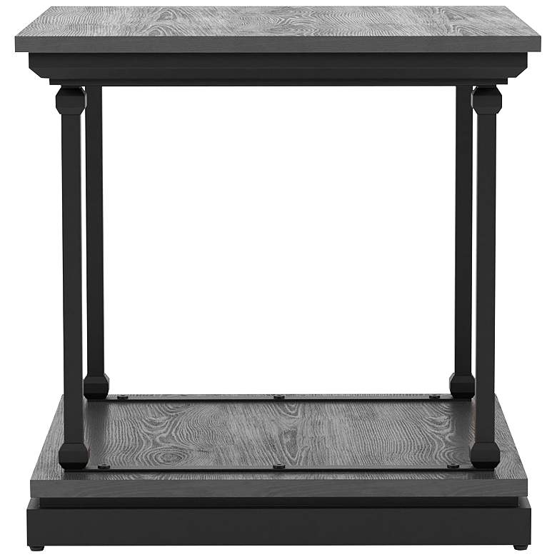 Image 6 Regorra 23 3/4 inchW Antique Gray and Black 1-Shelf End Table more views
