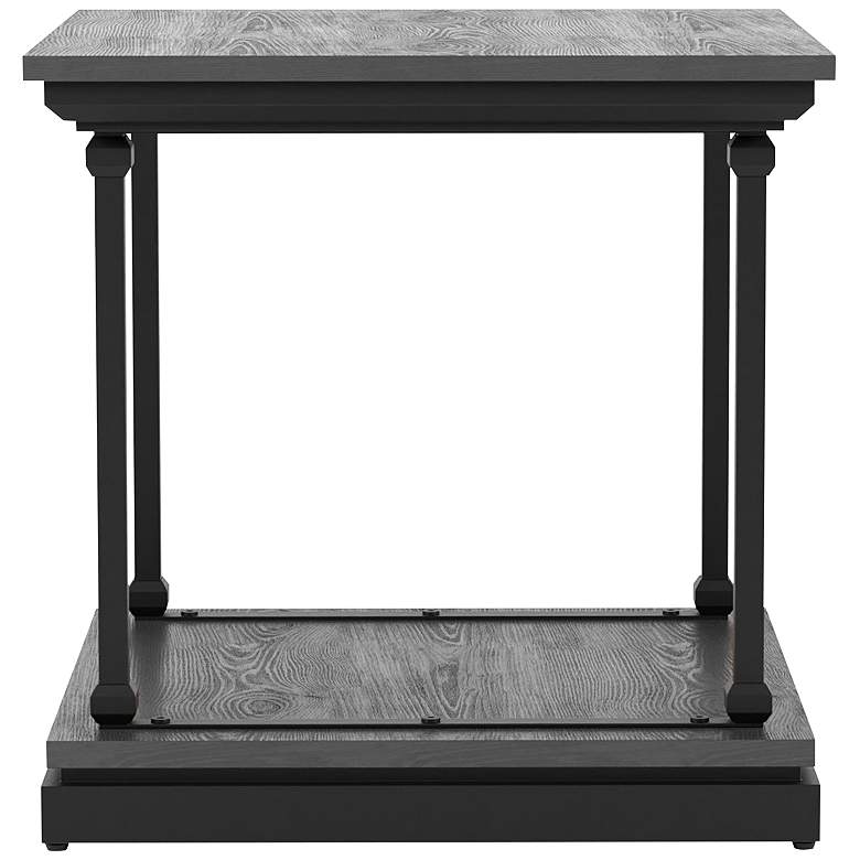 Image 6 Regorra 23 3/4"W Antique Gray and Black 1-Shelf End Table more views