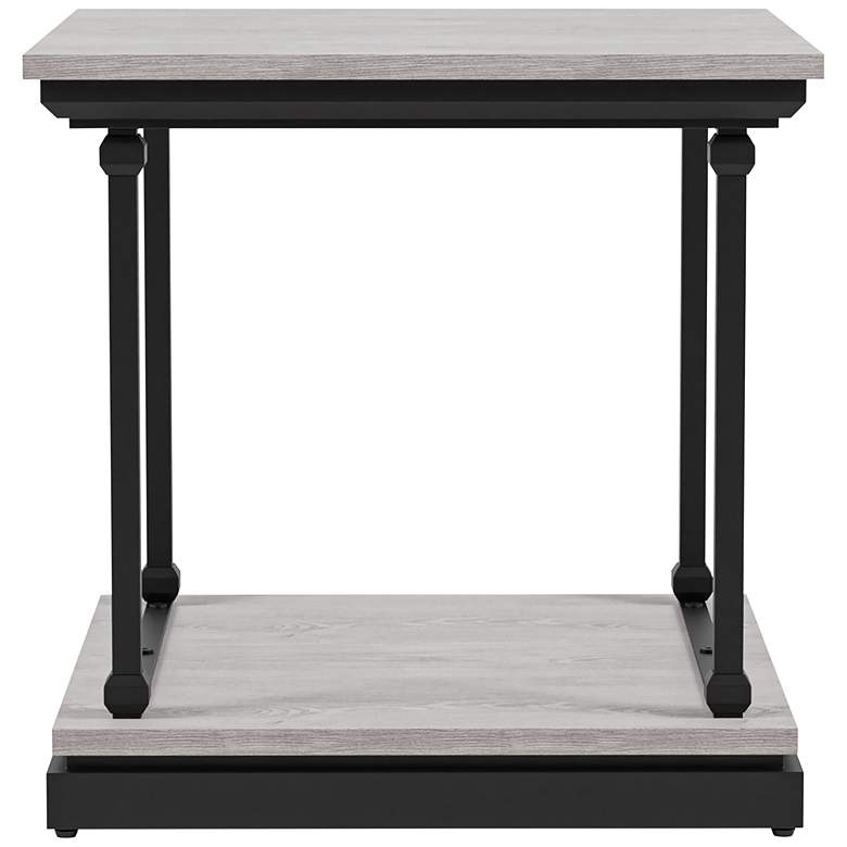 Image 2 Regorra 23 3/4"W Antique White and Black 1-Shelf End Table