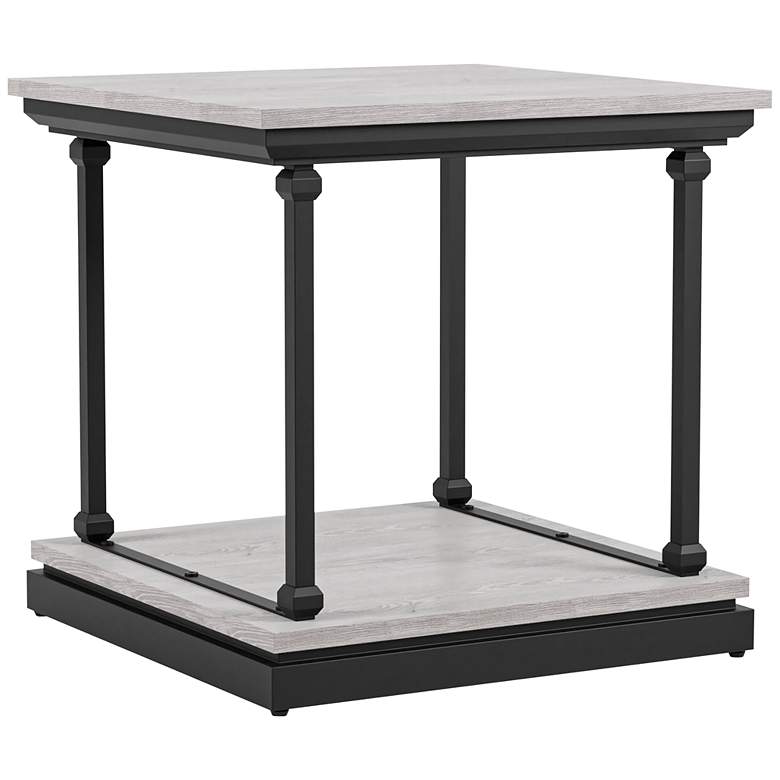 Image 5 Regorra 23 3/4"W Antique White and Black 1-Shelf End Table more views