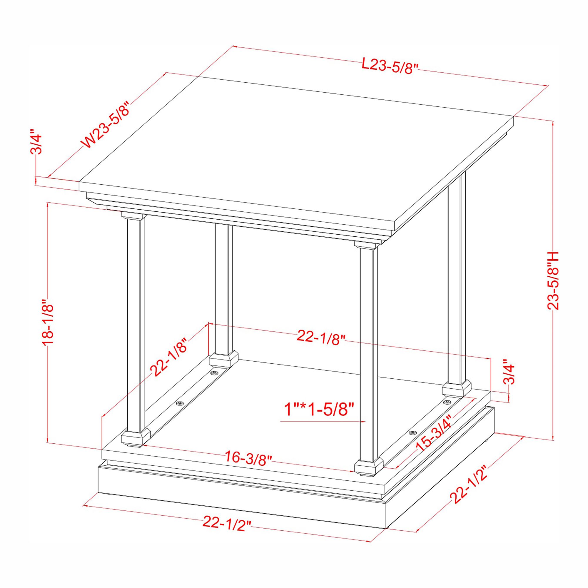 Regorra 23 3/4"W Antique White and Black 1-Shelf End Table