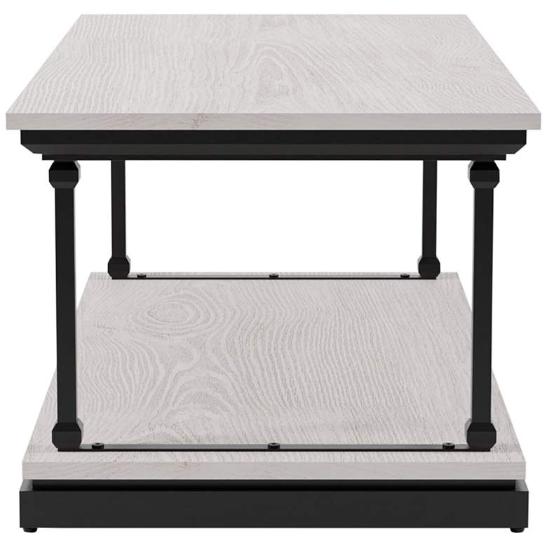 Image 6 Regorra 47 1/4"W Antique White Black 1-Shelf Coffee Table more views