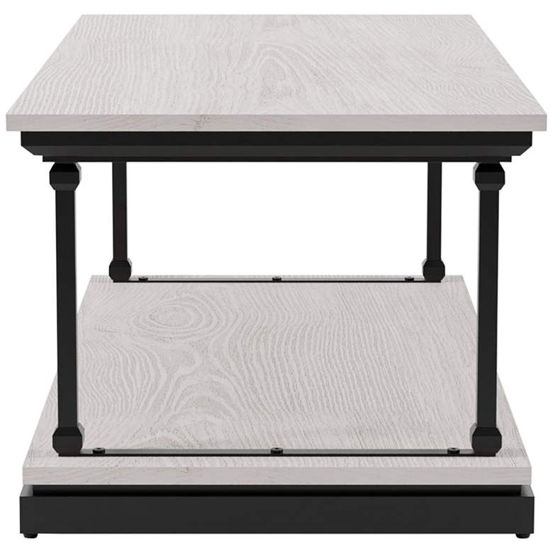 Image 6 Regorra 47 1/4 inchW Antique White Black 1-Shelf Coffee Table more views