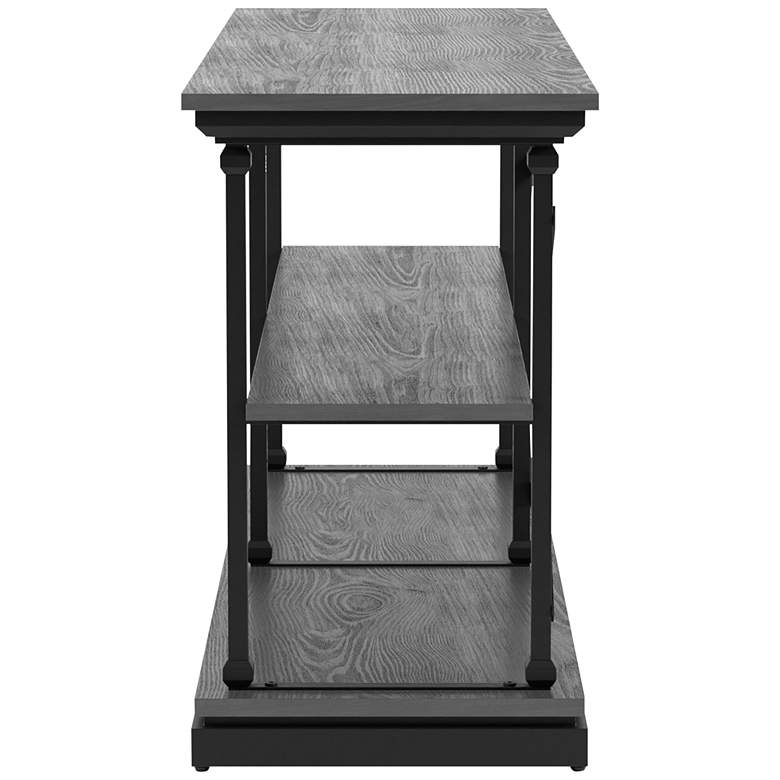 Image 6 Regorra 59"W Antique Gray and Black 2-Shelf Console Table more views
