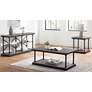 Regorra 59"W Antique Gray and Black 2-Shelf Console Table