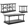 Regorra Gray and Black 3-Piece Shelf Coffee Table Set