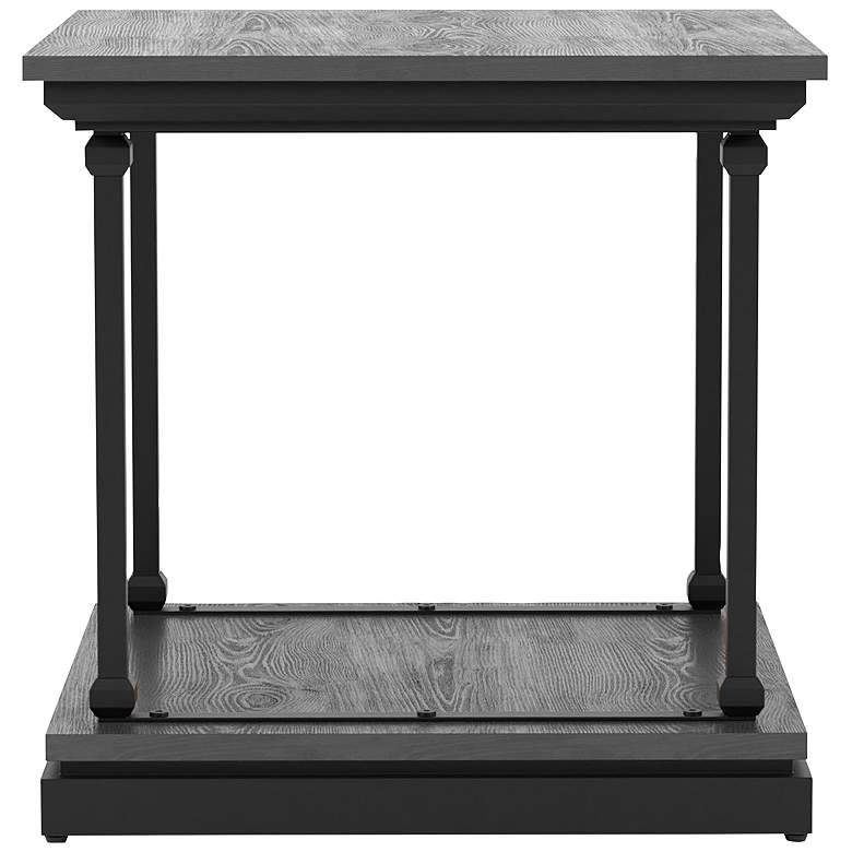 Image 4 Regorra Gray and Black 3-Piece Shelf Coffee Table Set more views