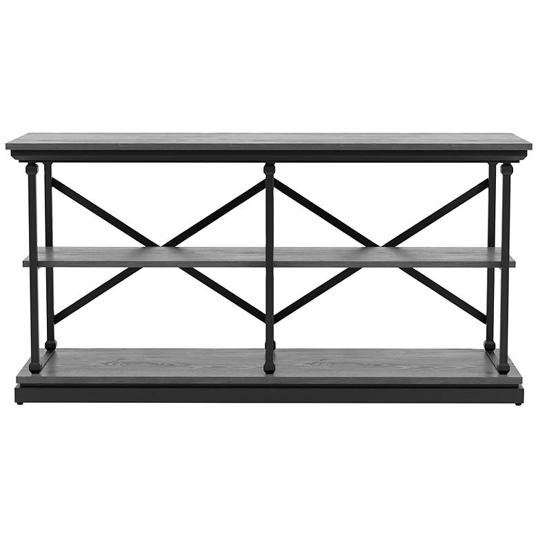 Image 5 Regorra Gray and Black 3-Piece Shelf Coffee Table Set more views
