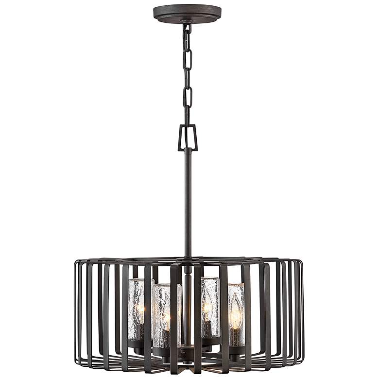 Image 2 Reid 21"H Brushed Graphite 4-Light LED Outdoor Hanging Light more views