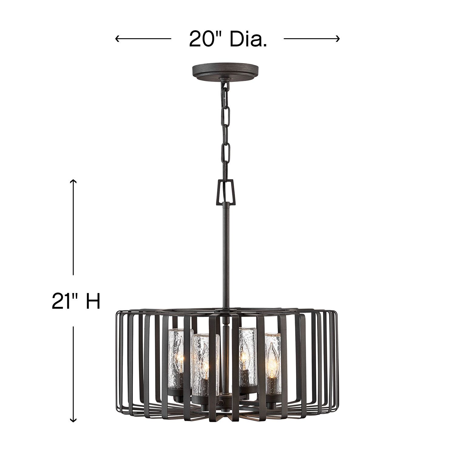 Image 4 Reid 21"H Brushed Graphite 4-Light LED Outdoor Hanging Light more views