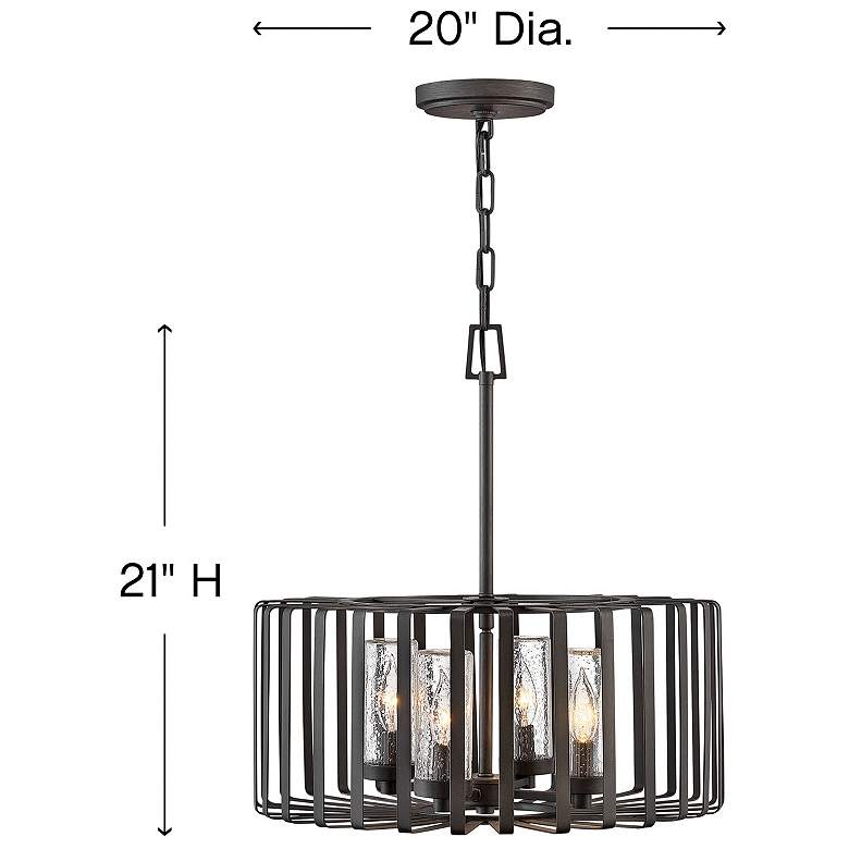 Image 4 Reid 21"H Brushed Graphite 4-Light LED Outdoor Hanging Light more views