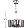 4_Reid 21"H Brushed Graphite 4-Light LED Outdoor Hanging Light more views