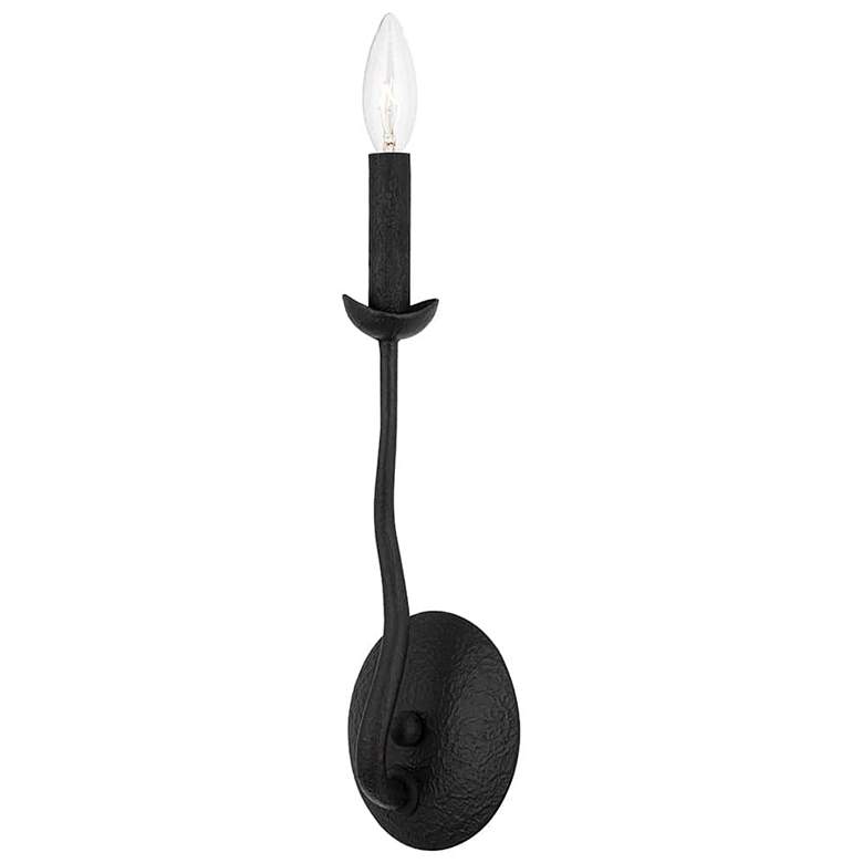 Image 1 Reign 14" High Black Iron Wall Sconce