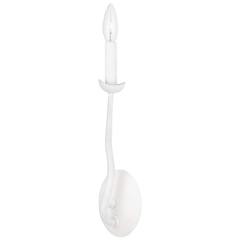 Image 1 Reign 14" High Gesso White Wall Sconce