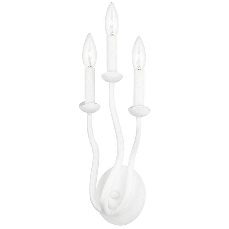 Image 1 Reign 15 1/4" High Gesso White 3-Light Wall Sconce