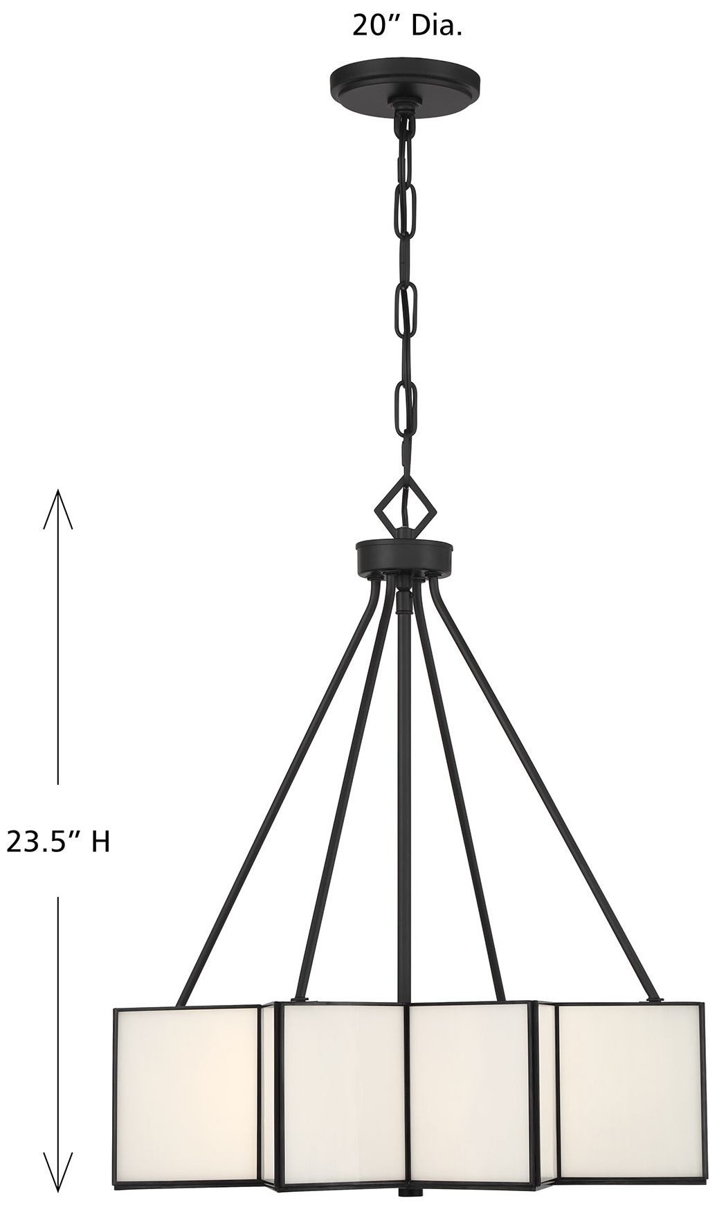 Reiling 3-Light Pendant in Matte Black