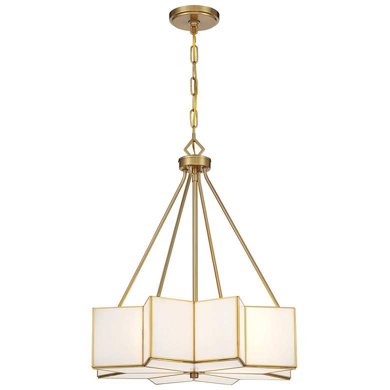Image 3 Reiling 3-Light Pendant in Warm Brass more views