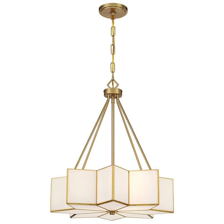 Image 5 Reiling 3-Light Pendant in Warm Brass more views