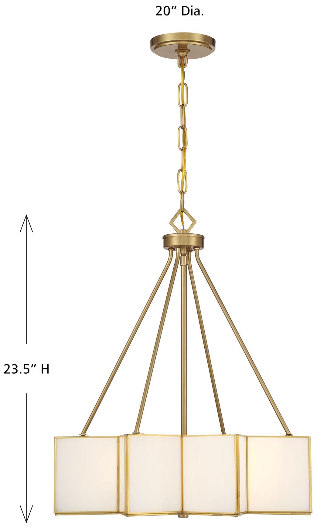 Reiling 3-Light Pendant in Warm Brass