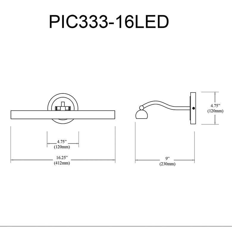 Image 2 Reina 16 1/4" Wide Matte Black Plug-In LED Picture Light more views