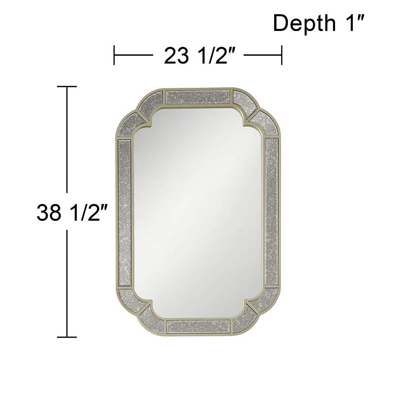 Reina 23 1/2&quot; x 38 1/2&quot; Dark Champagne Rounded Edge Wall Mirror more views