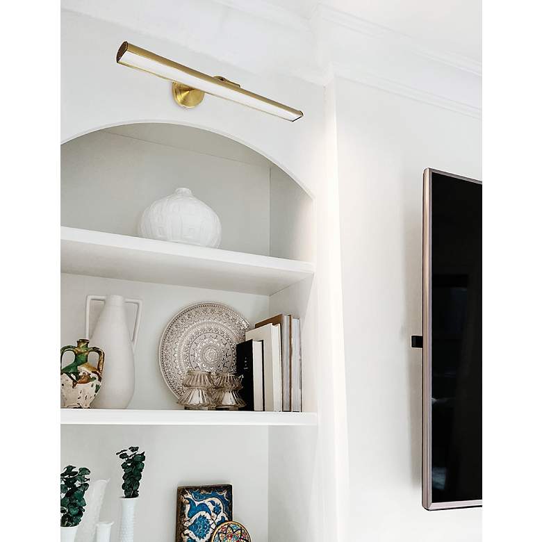 Image 3 Reina 24" Wide Aged Brass LED Picture Light more views
