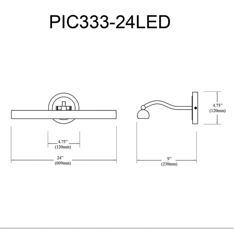 Image 2 Reina 24" Wide Satin Chrome Plug-In LED Picture Light more views