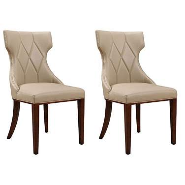 Reine Cream Faux Leather Dining Chairs Set of 2
