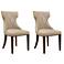 Reine Cream Faux Leather Dining Chairs Set of 2