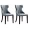Reine Faux Leather Dining Chair in Pebble Grey (Set of 2)