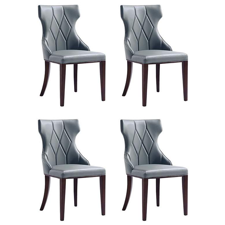 Image 1 Reine Faux Leather Dining Chair in Pebble Grey (Set of 4)