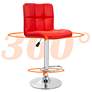 Reiner Red Faux Leather Swivel Adjustable Stools Set of 2