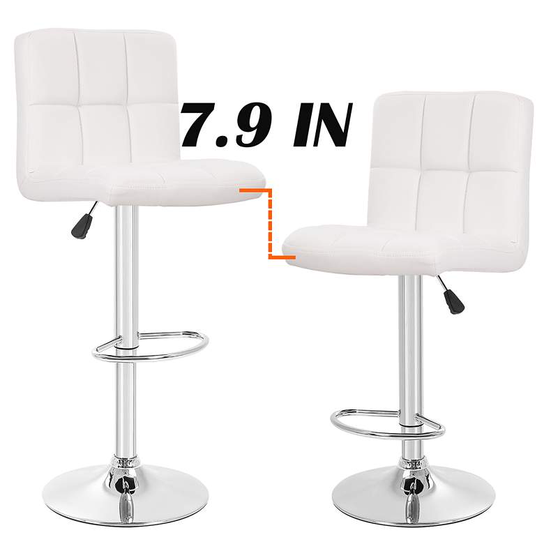 Image 6 Reiner White Faux Leather Adjustable Stools Set of 2 more views