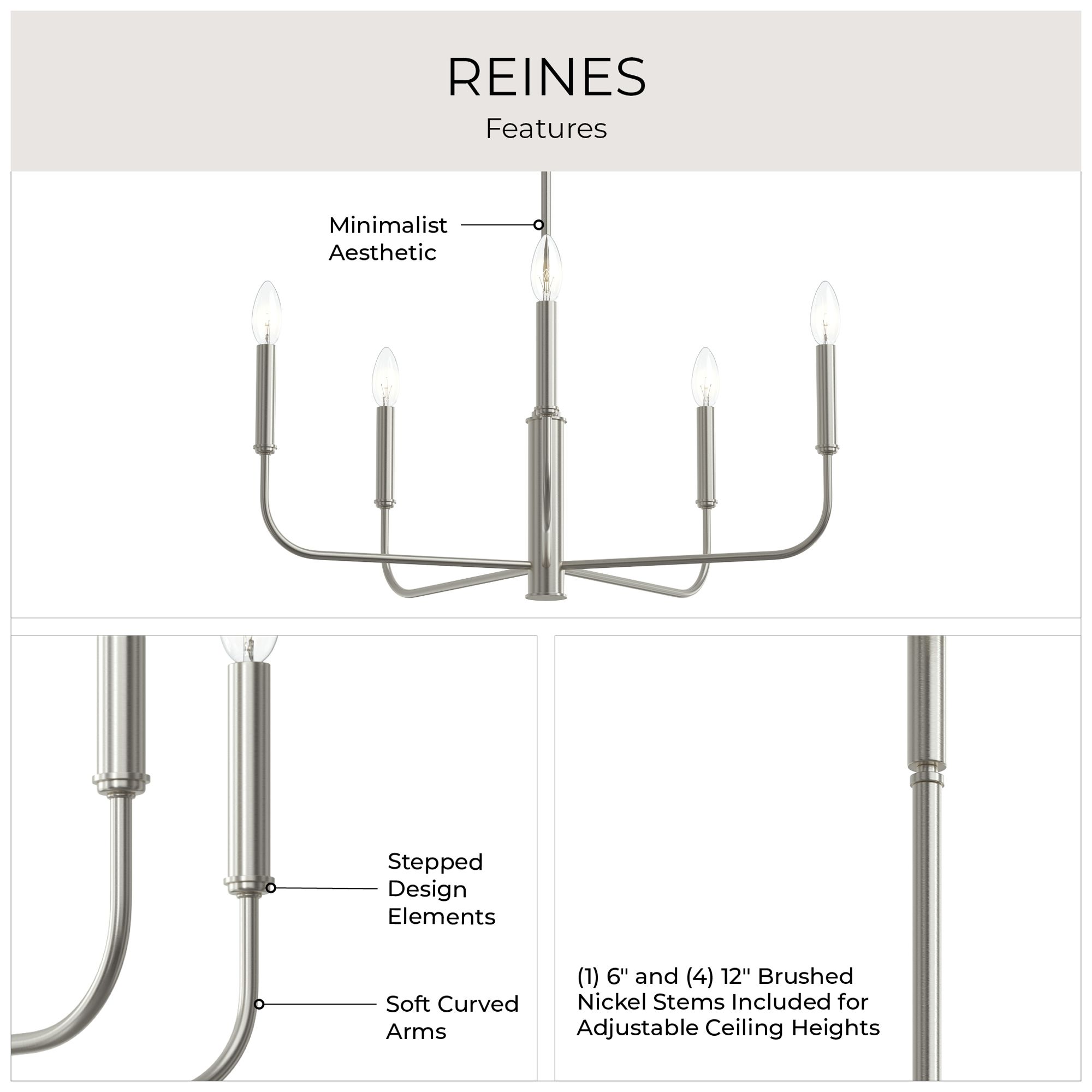 Reines Five-Light Medium  Chandelier