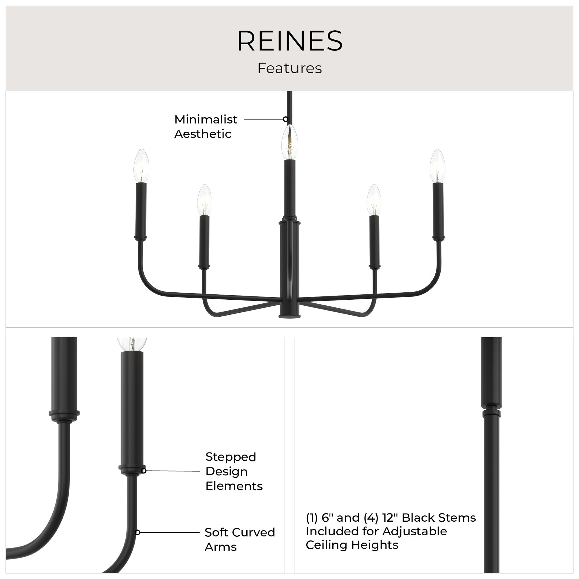Reines Five-Light Medium  Chandelier