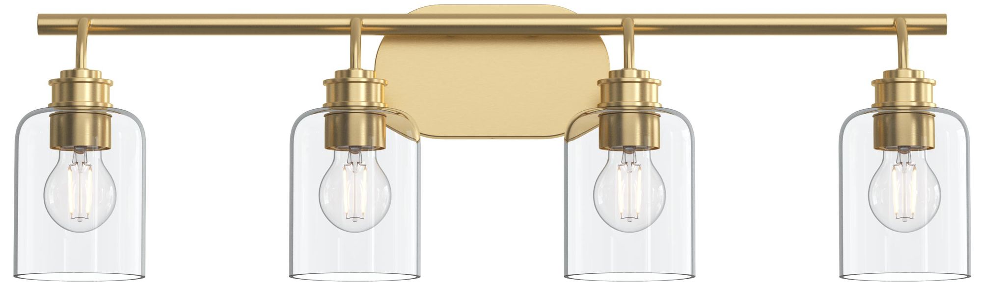 Reines Four-Light Bath Vanity with Clear Glass Shades