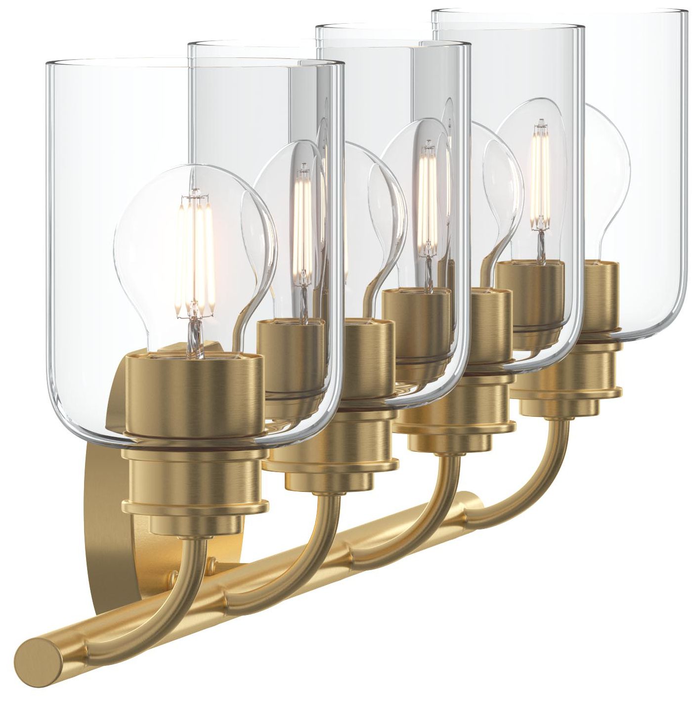 Reines Four-Light Bath Vanity with Clear Glass Shades