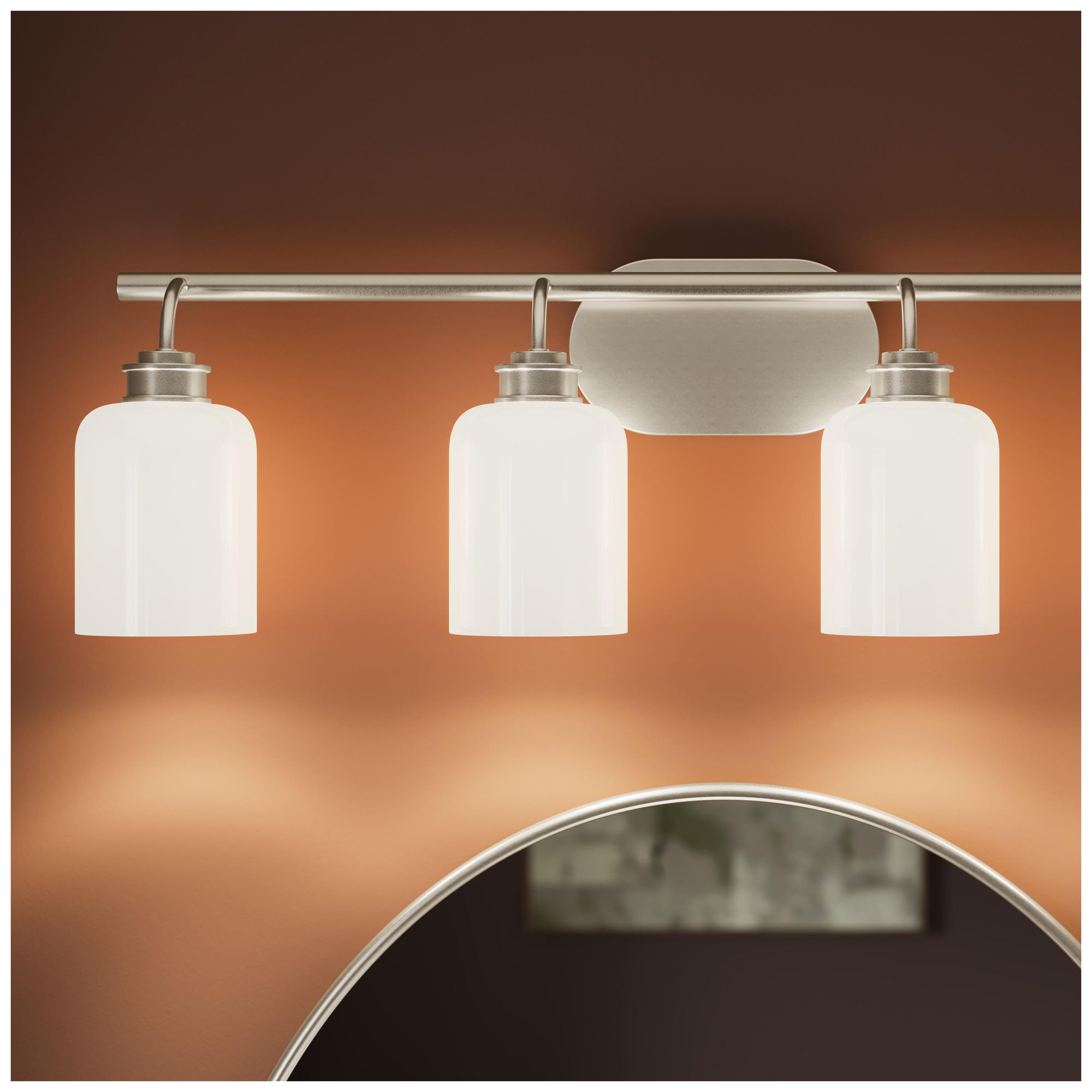 Reines Four-Light Bath Vanity with Opal Glass Shades