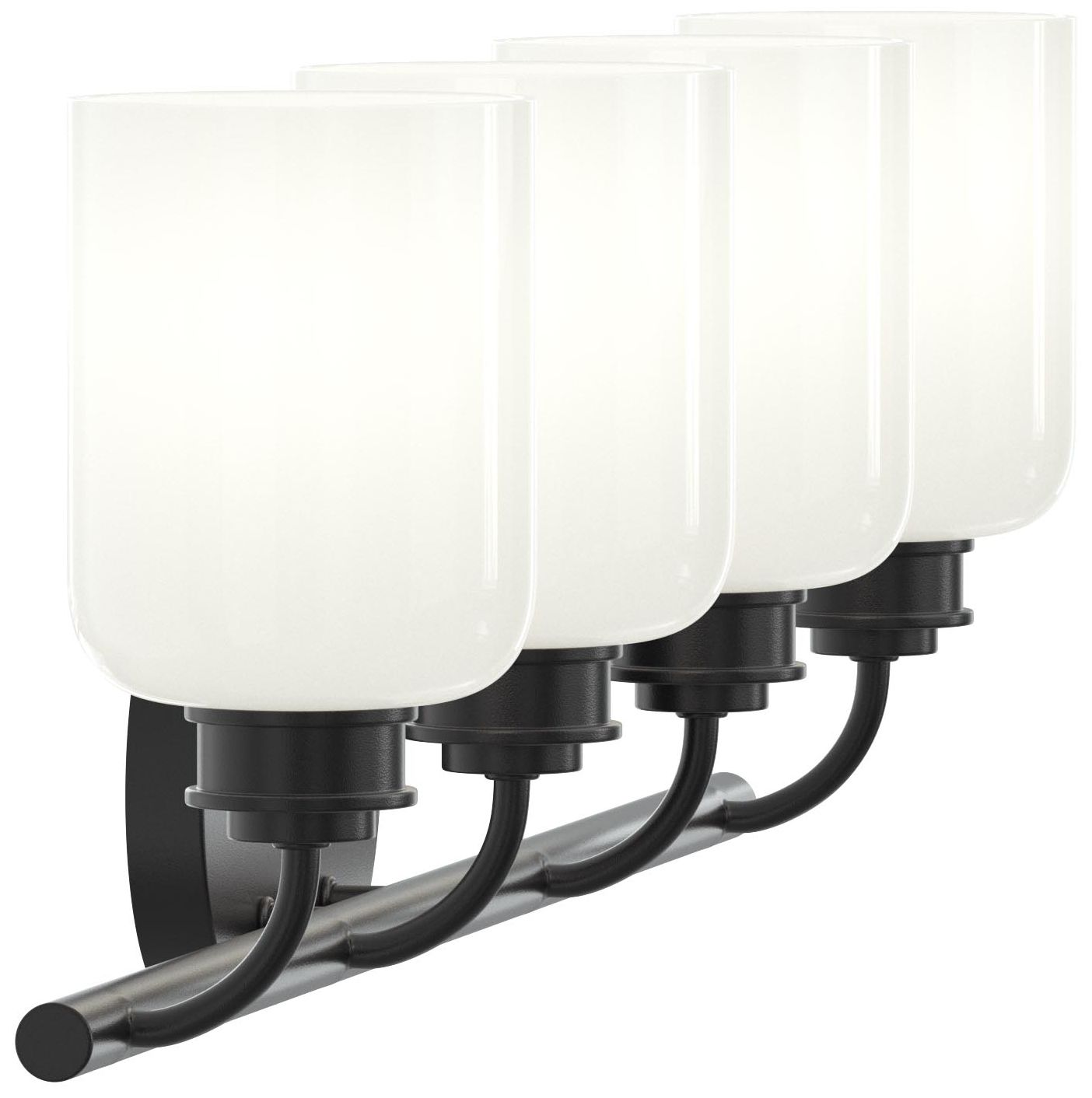 Reines Four-Light Bath Vanity with Opal Glass Shades