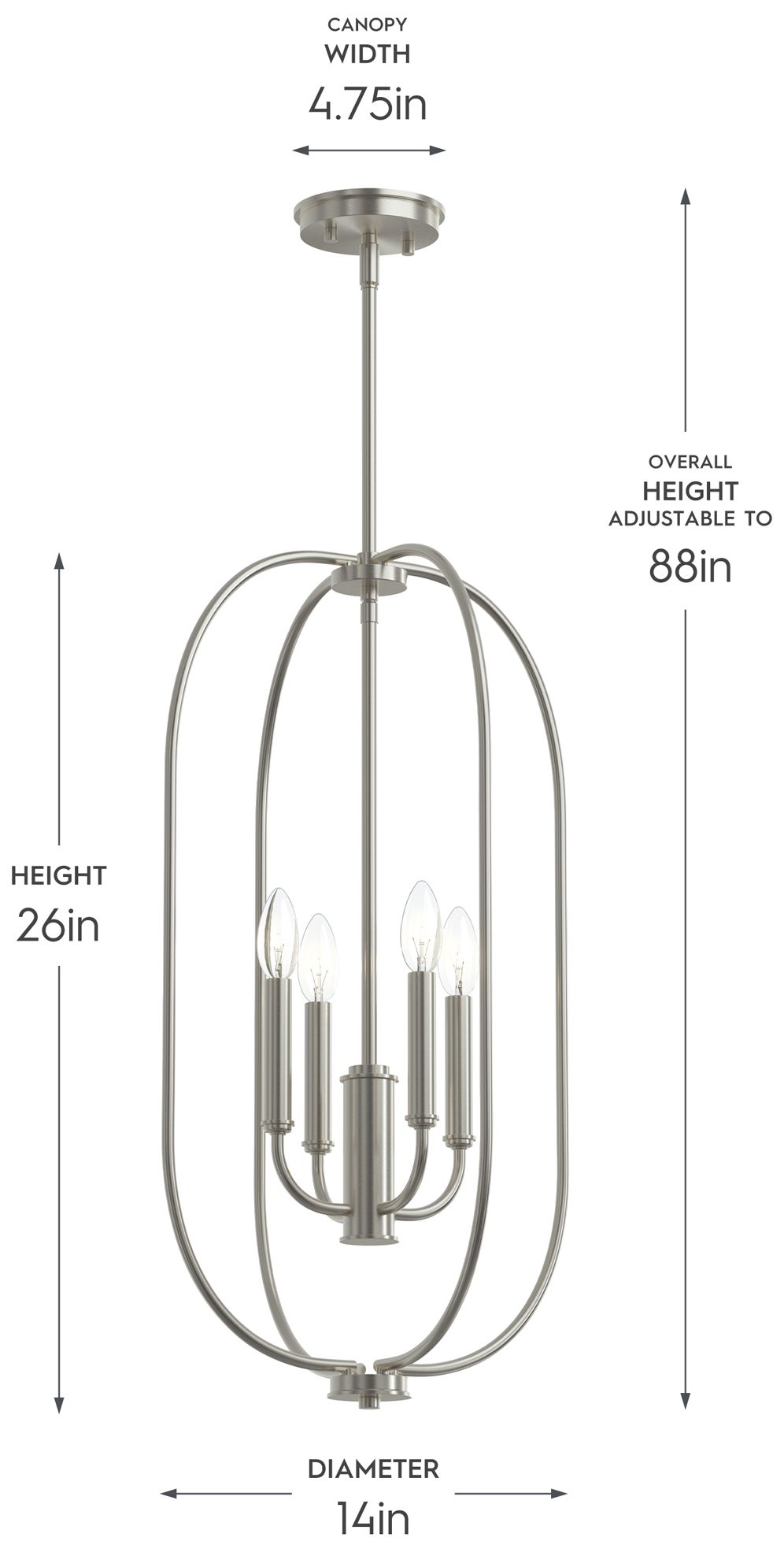Image 6 Reines Four-Light  Foyer Pendant more views