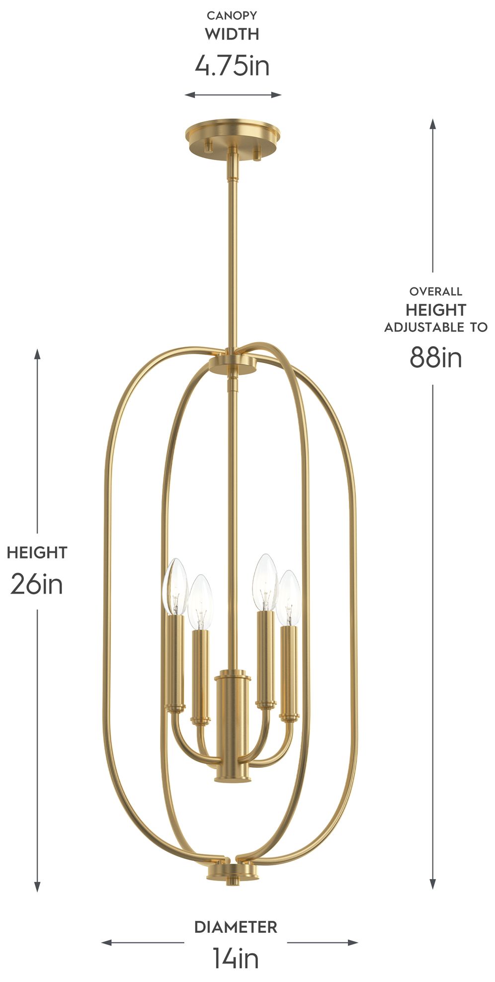 Image 6 Reines Four-Light  Foyer Pendant more views