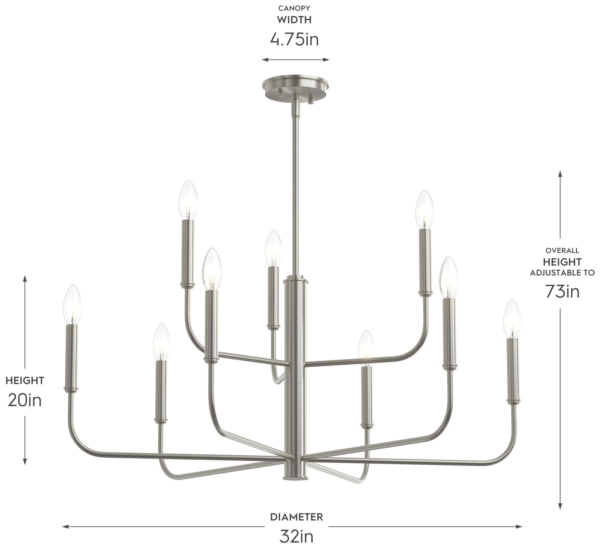 Image 6 Reines Nine-Light Two-Tier  Chandelier more views
