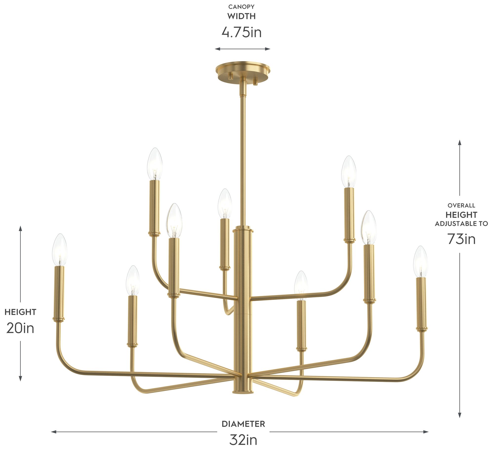 Image 6 Reines Nine-Light Two-Tier  Chandelier more views