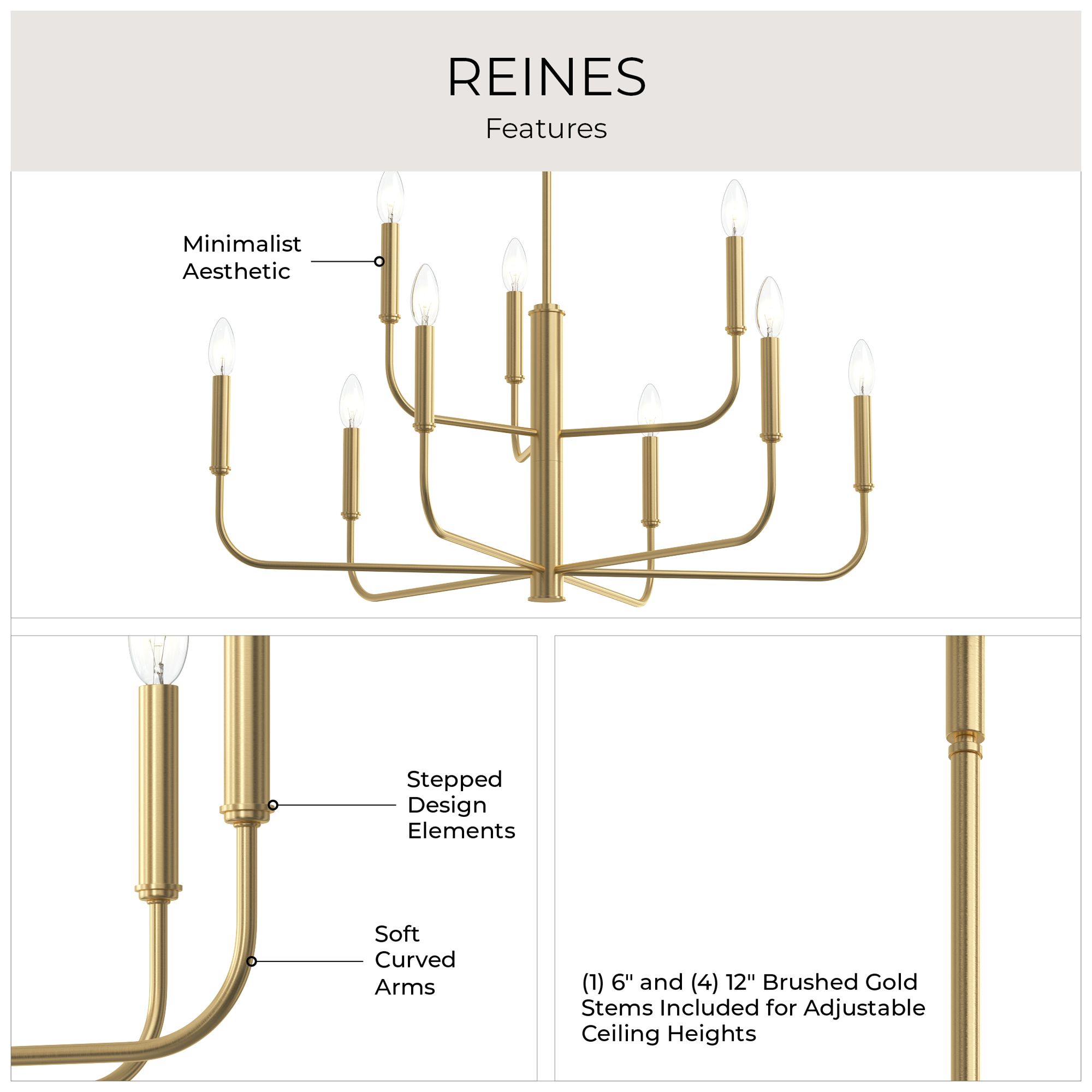 Reines Nine-Light Two-Tier  Chandelier
