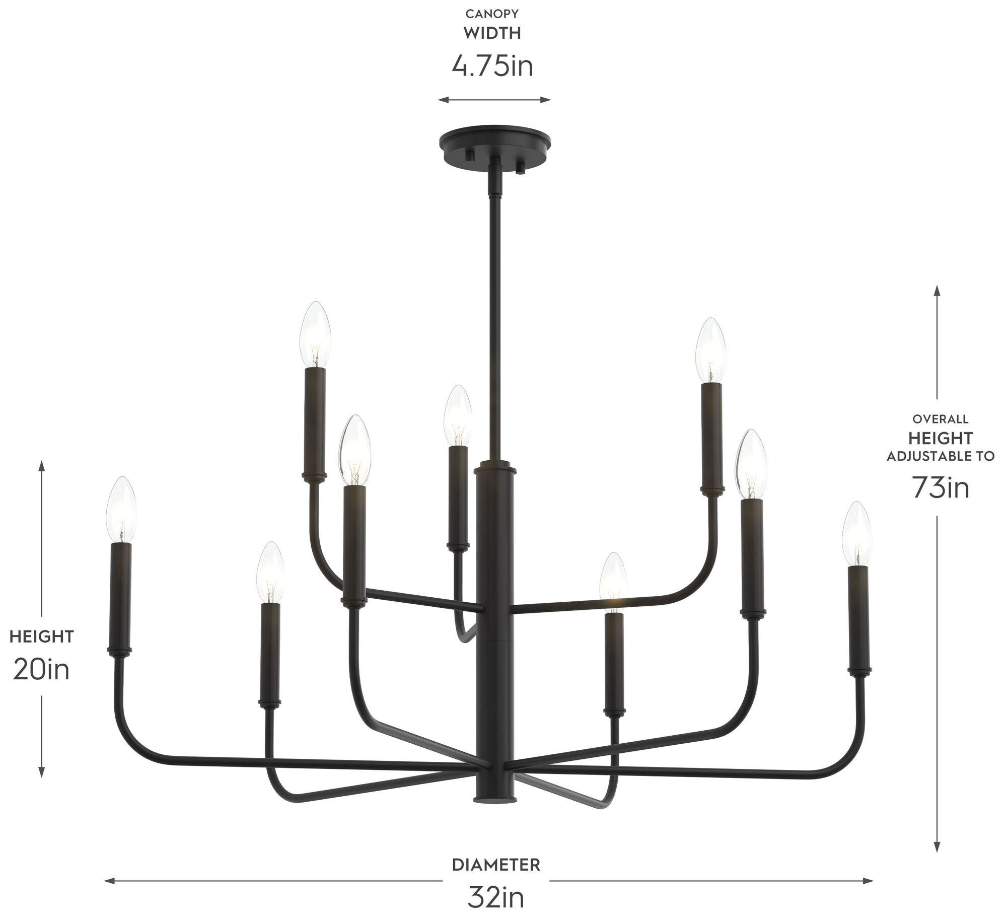 Image 6 Reines Nine-Light Two-Tier  Chandelier more views